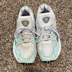 Adidas Light Green and Gray Athletic Shoes